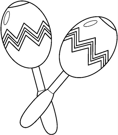 447x512 maracas coloring pages - Maracas Drawing