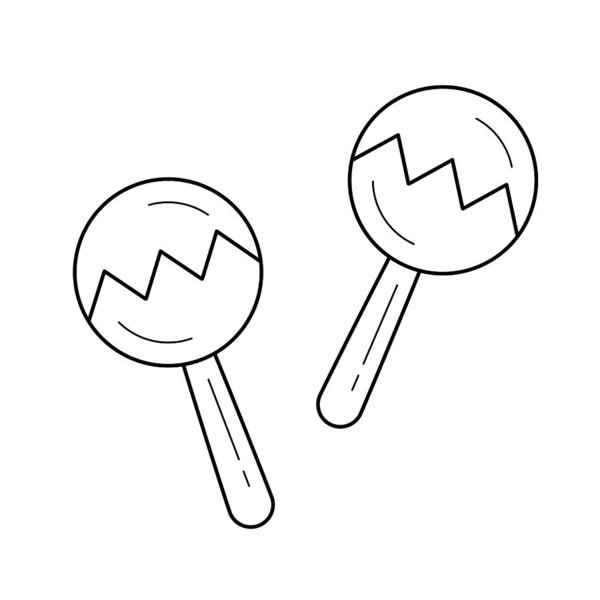 600x600 maracas line icon art print - Maracas Drawing