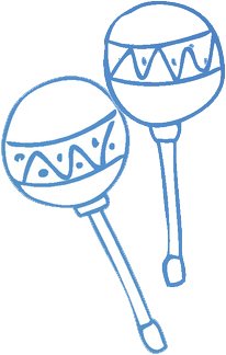 206x324 colorful musical instrument drawing vinyl decal - Maracas Drawing
