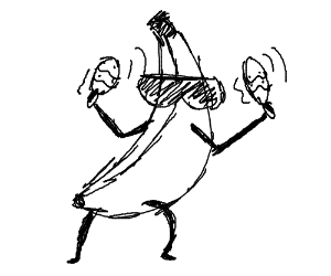 300x250 banana with sunglasses shakes maracas drawing - Maracas Drawing