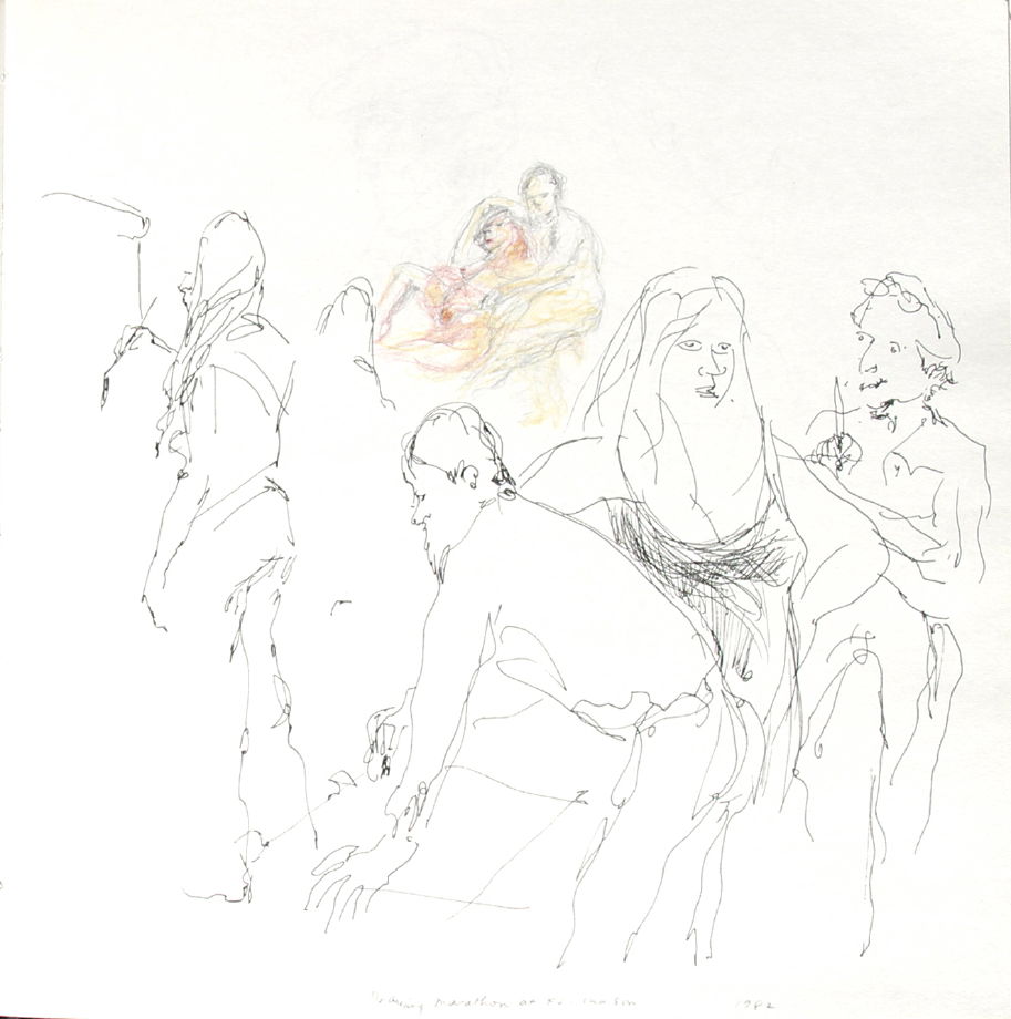 913x920 drawing marathon, illustration in the book sketchbook - Marathon Drawing