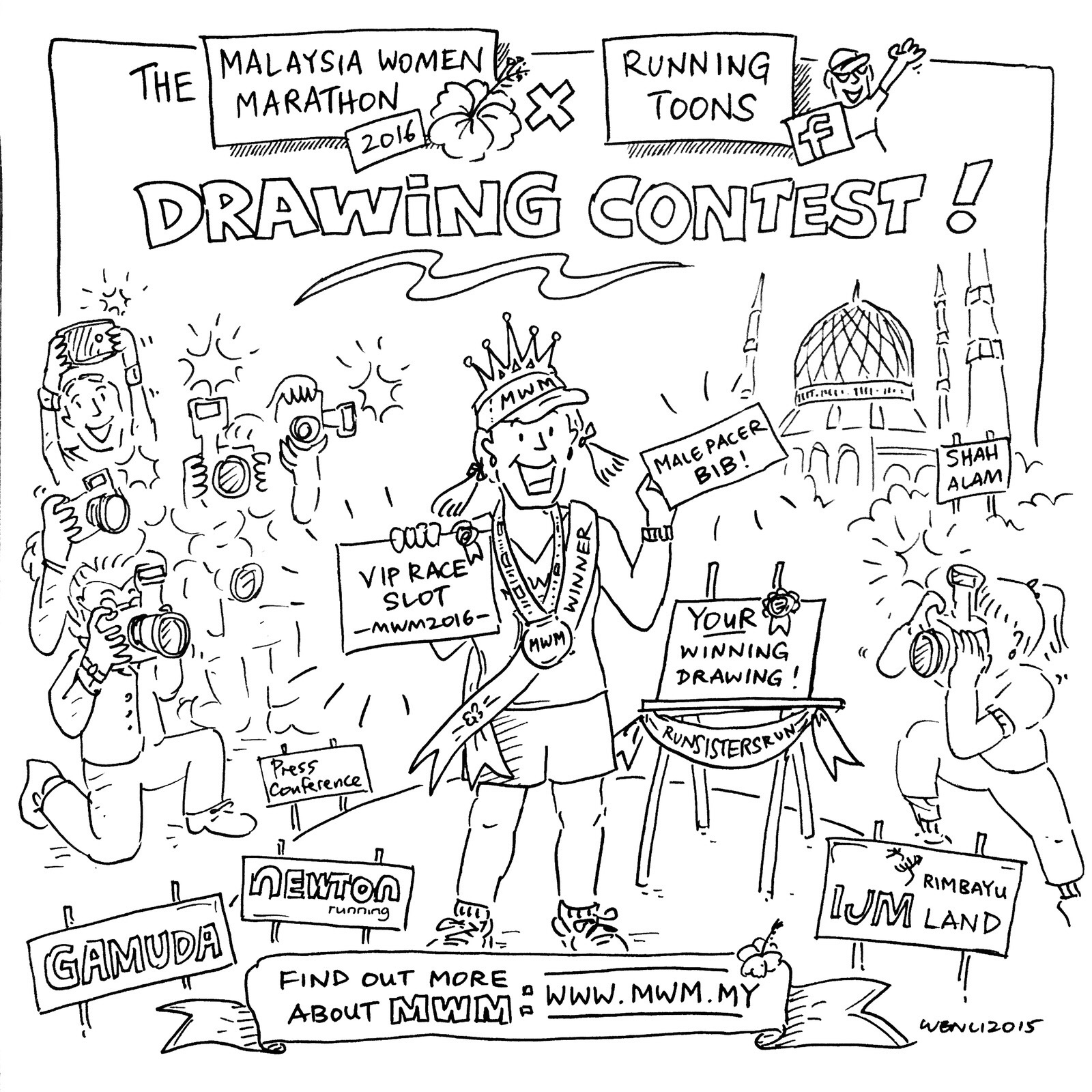 1600x1600 malaysia women marathon drawing contest - Marathon Drawing