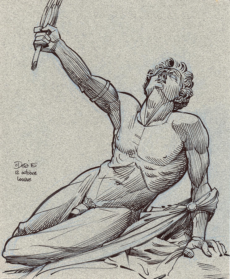 744x900 marathon soldier drawing - Marathon Drawing