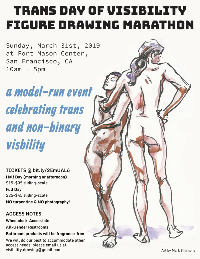 800x1036 trans day of visibility figure drawing marathon in san francisco - Marathon Drawing