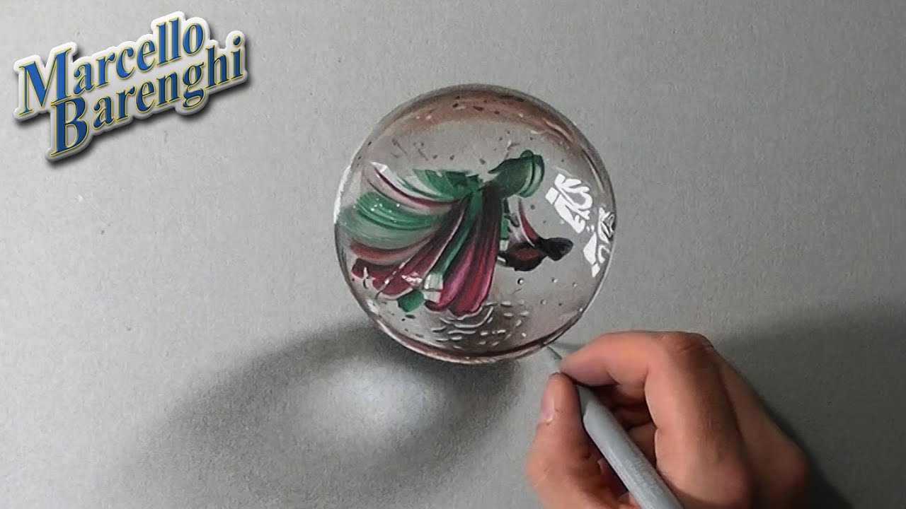 1280x720 Crazy Realistic Drawing A Marble Or Glass Ball - Marble Drawing