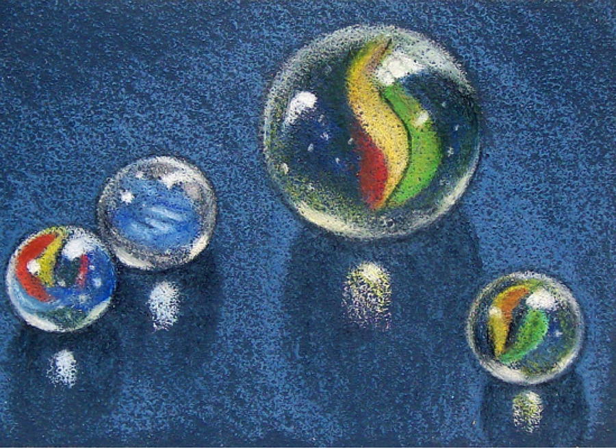 900x654 Four Marbles Drawing - Marble Drawing