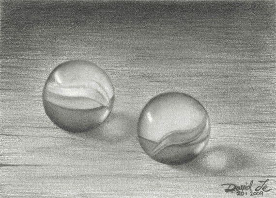 570x408 Pair Of Marbles - Marble Drawing