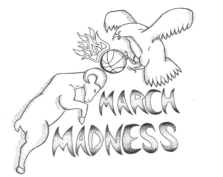 900x716 march madness the fiery legacy of collegiate basketball golden - March Madness Drawing