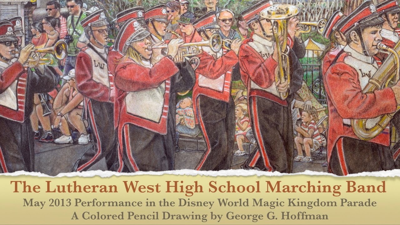 1280x720 powder blender colored pencil speed drawing - Marching Band Drawing