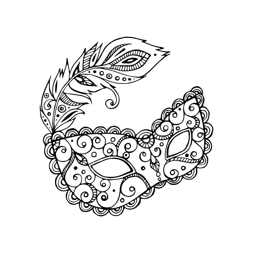 863x863 mardi gras masks coloring pages mask pin drawn carnival free - Mardi Gras Drawing