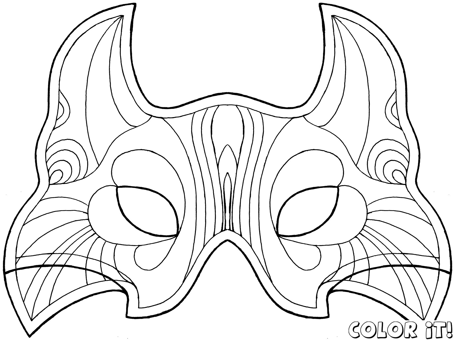 1800x1344 Mardi Gras Mask Coloring - Mardi Gras Mask Drawing
