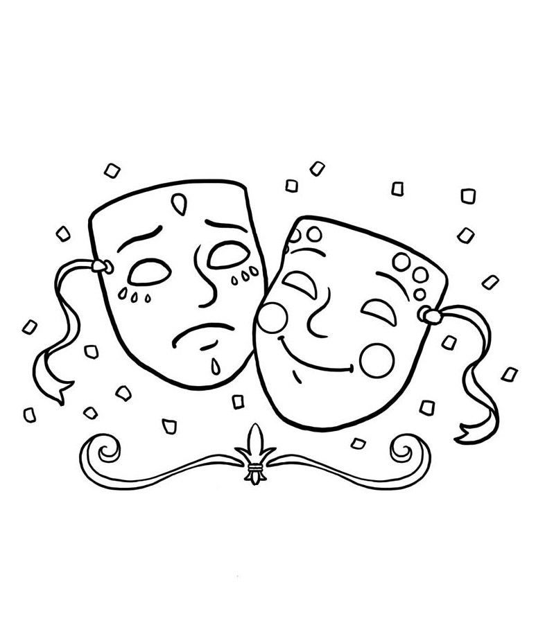 773x902 Mardi Gras Mask Coloring Pages - Mardi Gras Mask Drawing