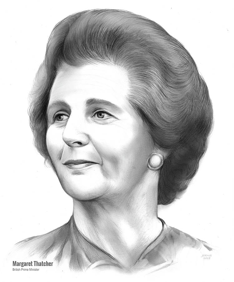 749x900 margaret thatcher drawing - Margaret Thatcher Drawing