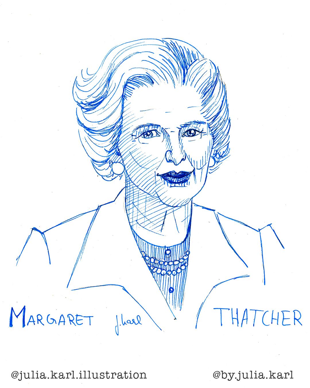 1080x1350 strong women portraits - Margaret Thatcher Drawing
