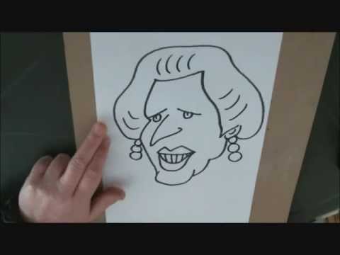 480x360 how to draw a cartoon caricature of margaret thatcher - Margaret Thatcher Drawing