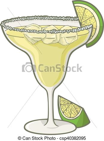 348x470 margarita cocktail illustration with lime slice - Margarita Drawing