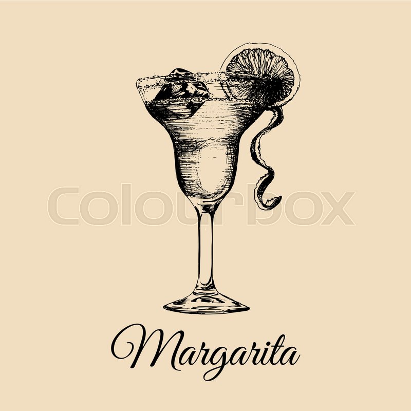 800x800 margarita glass isolated hand drawn stock vector colourbox - Margarita Drawing