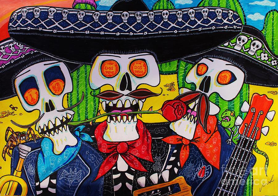 900x634 Skeleton Mariachi Drawing - Mariachi Drawing