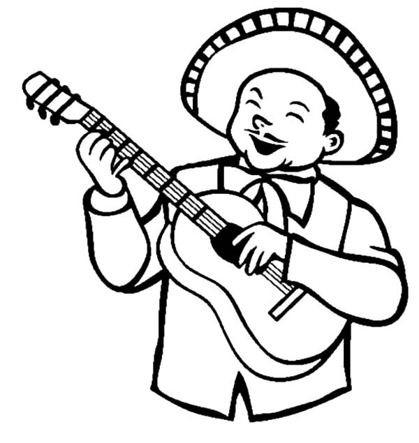 600x635 Skeleton Mariachi Band - Mariachi Drawing