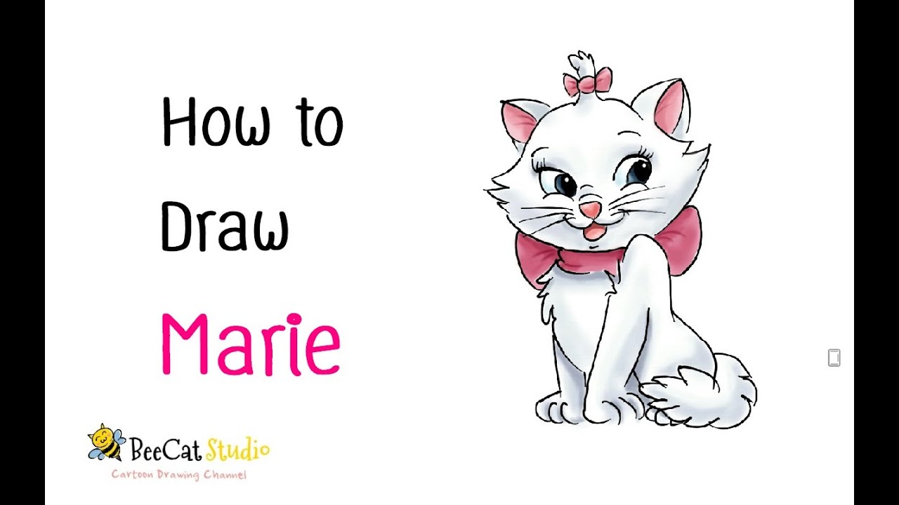 1280x720 How To Draw Marie - Marie Aristocats Drawing