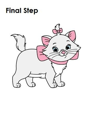 300x388 How To Draw Marie - Marie Aristocats Drawing