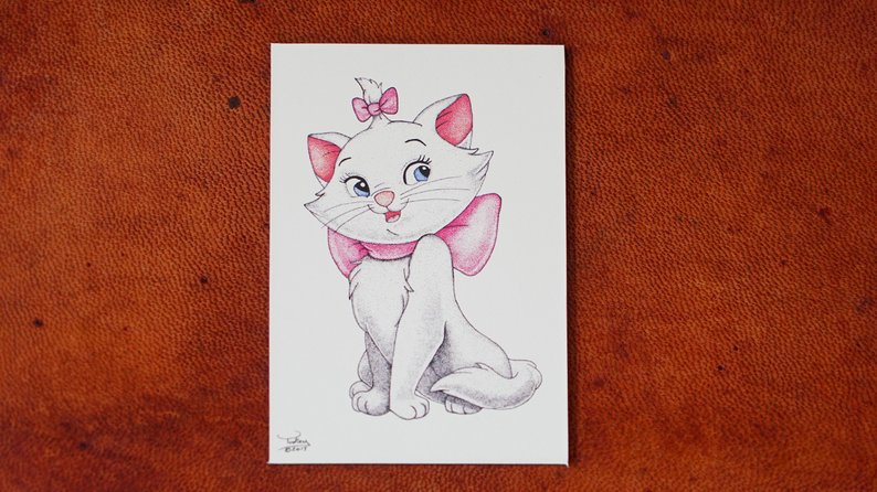 794x446 marie aristocats fridge magnets pen drawing handmade magnet etsy - Marie Aristocats Drawing