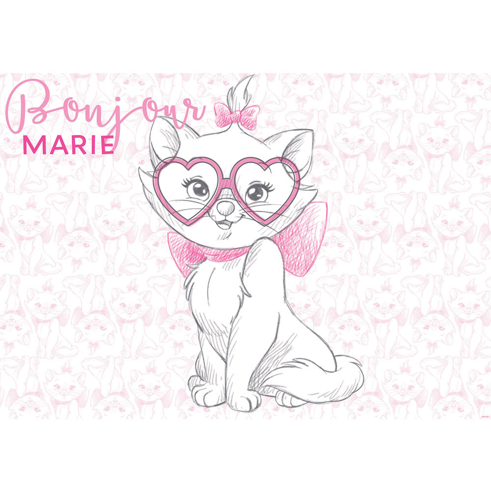 1000x1000 Mural No Non Woven Or Paper Kids Wallpaper Marie - Marie Aristocats Drawing