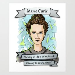 264x264 Marie Curie Art Prints - Marie Curie Drawing