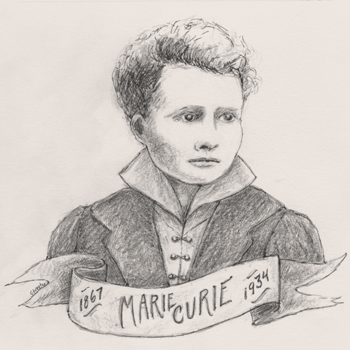 500x500 Most Excellent Marie Curie Betsy Streeter - Marie Curie Drawing