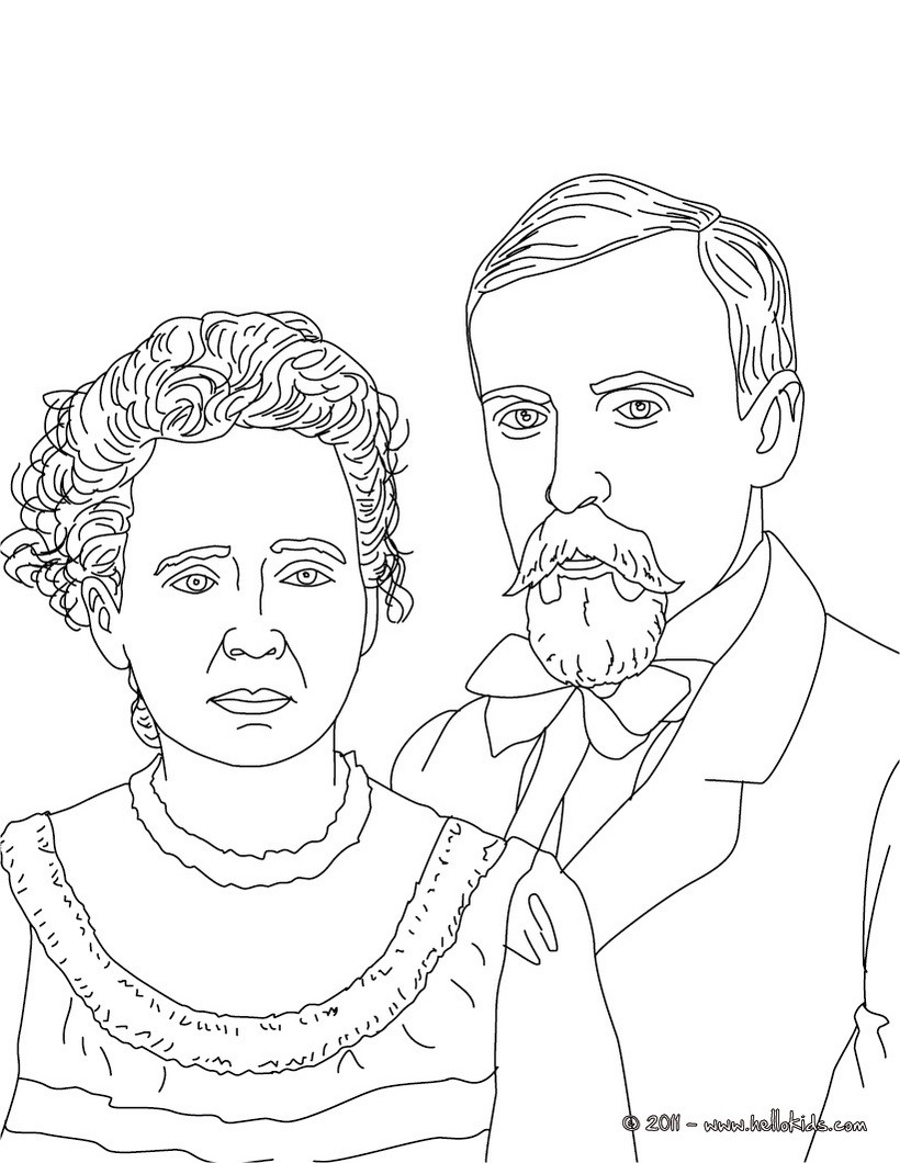 820x1060 pierre and marie curie coloring pages - Marie Curie Drawing