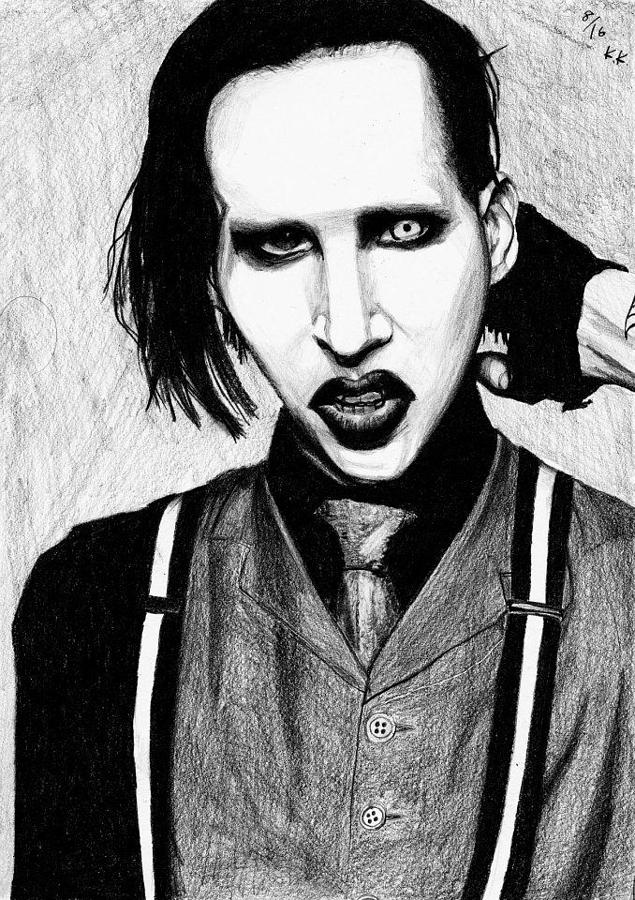 635x900 marilyn manson drawing - Marilyn Manson Drawing