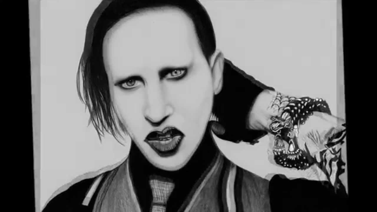 1280x720 marilyn manson portrait drawing step - Marilyn Manson Drawing
