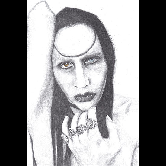 550x550 Marilyn Manson Portrait Drawing - Marilyn Manson Drawing