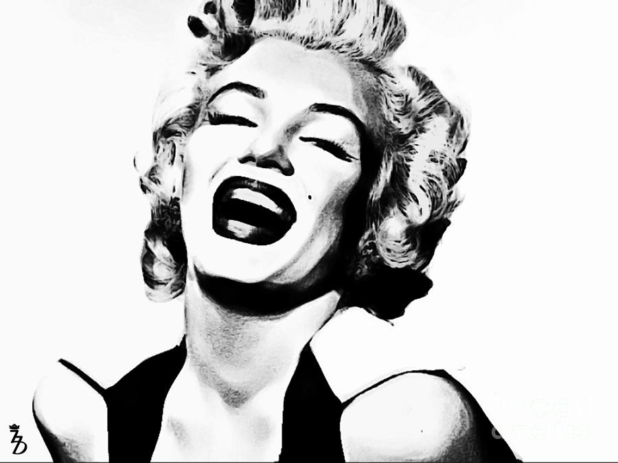 900x674 marilyn monroe digital art - Marilyn Monroe Black And White Drawing