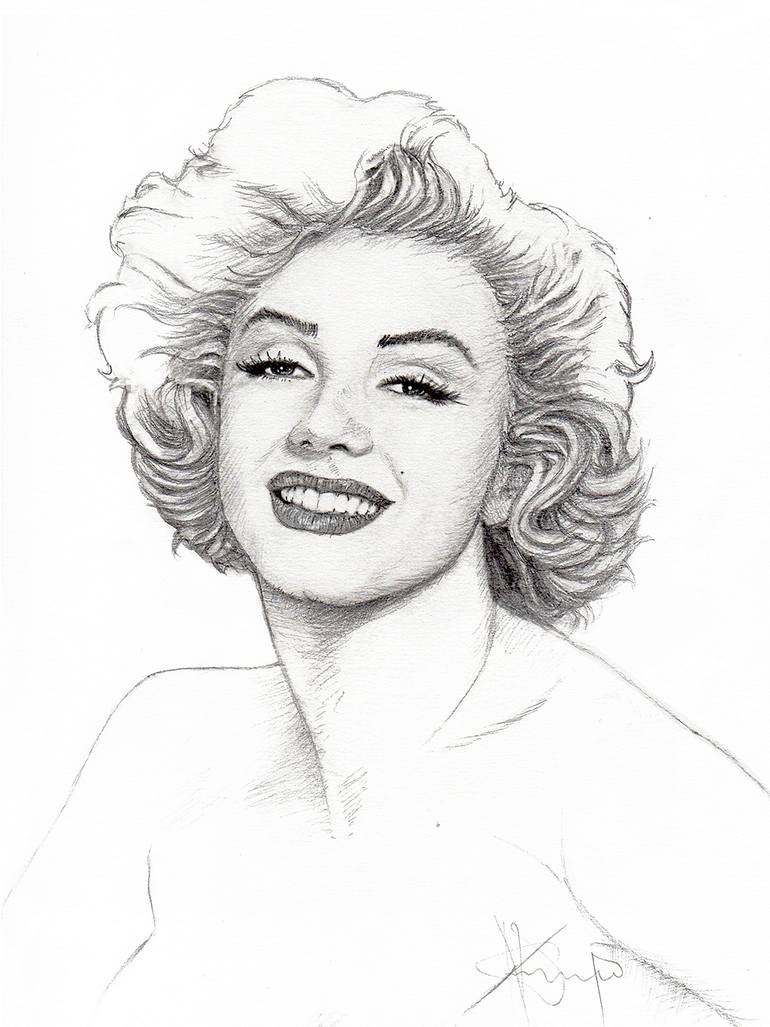 Marilyn Monroe Black And White Drawing at Explore
