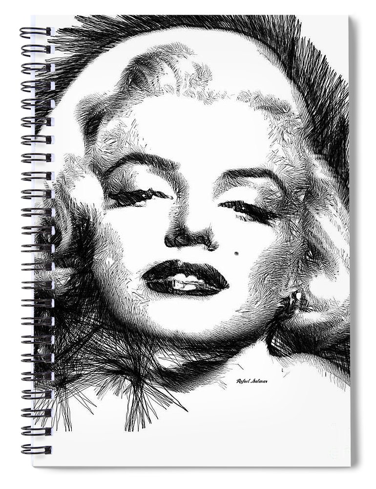 770x1000 Marilyn Monroe Sketch In Black And White Spiral Notebook - Marilyn Monroe Black And White Drawing