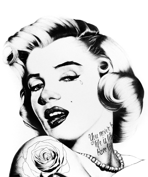 500x600 Marilyn Monroe Drawing - Marilyn Monroe Black And White Drawing