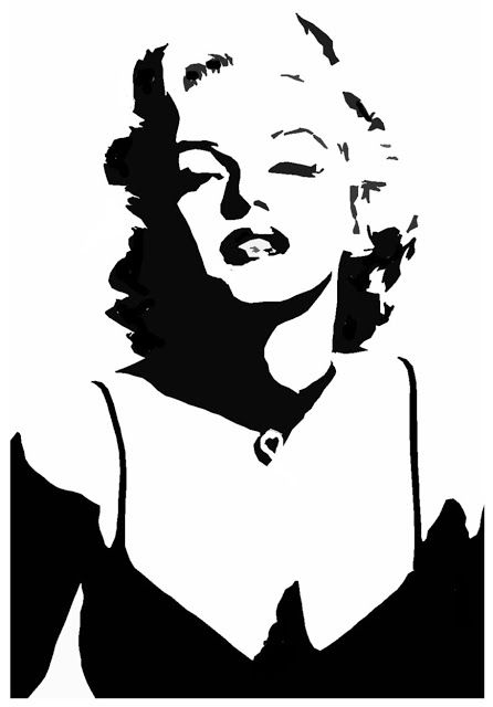446x640 amazing stencils marilyn monroe stencil stencils stencil art - Marilyn Monroe Black And White Drawing