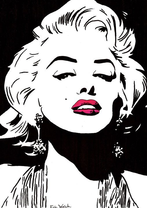 507x715 Marilyn Monroe I Wish I Could Draw Like This Pop Art - Marilyn Monroe Black And White Drawing