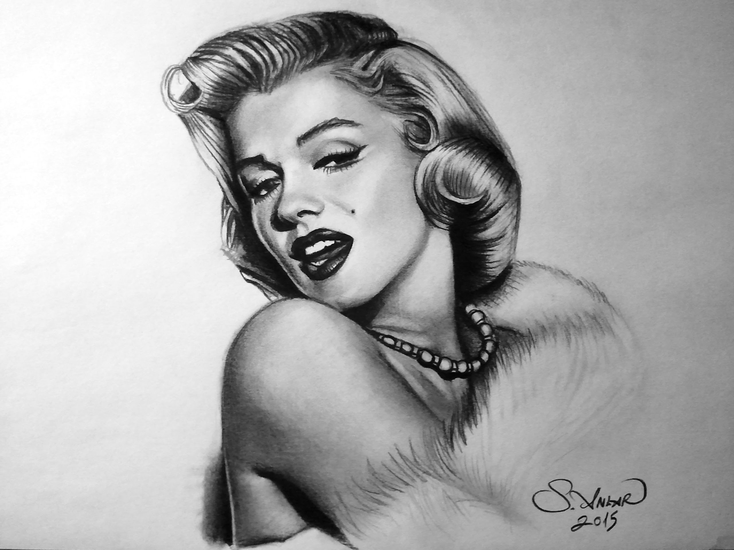 2560x1920 Marilyn Monroe Best Art Drawing Skill - Marilyn Monroe Drawing