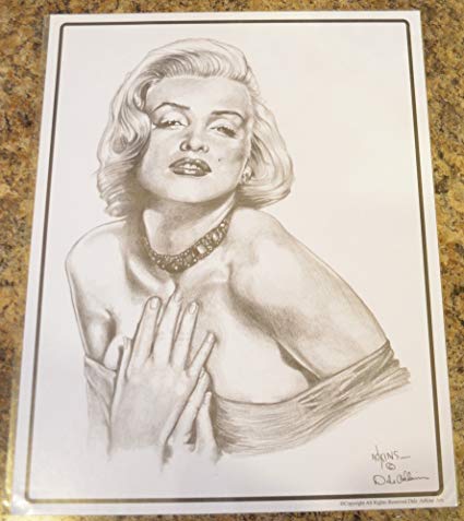425x477 Marilyn Monroe Famous Actress Dale Adkins Art X - Marilyn Monroe Drawing Black And White
