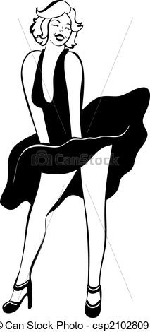 213x470 Marilyn Monroe Clipart White Dress Clip Art Images - Marilyn Monroe Drawing Black And White