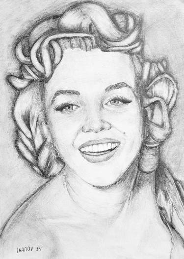 375x526 Marilyn Monroe Drawing - Marilyn Monroe Drawing Black And White