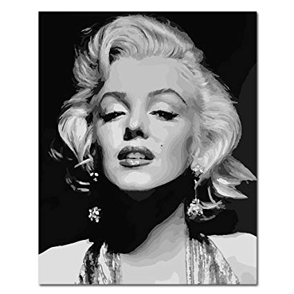 425x425 Mesno Diy Oil Painting - Marilyn Monroe Drawing Black And White