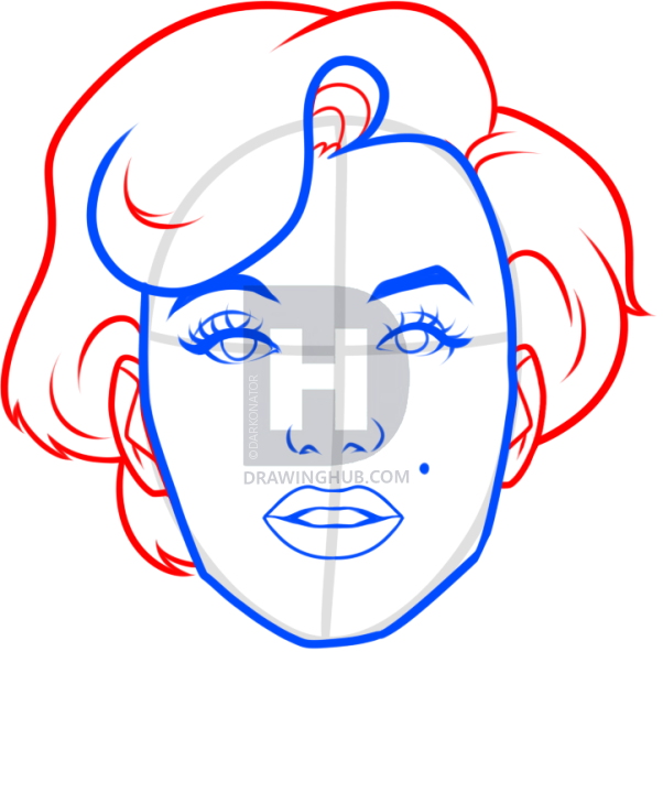 602x720 How To Draw Marilyn Monroe Easy, Step - Marilyn Monroe Drawing Outline