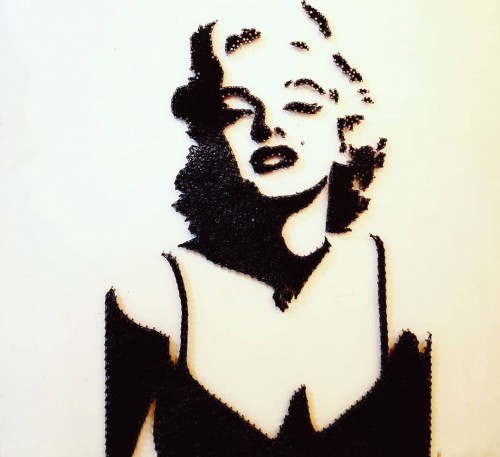 500x457 Marilyn Monroe Portrait String Art - Marilyn Monroe Drawing Outline