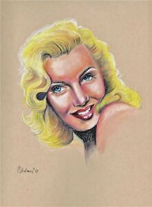 221x300 Marilyn Monroe Original Colored Pencil Drawing,realism Ebay - Marilyn Monroe Drawing Pencil