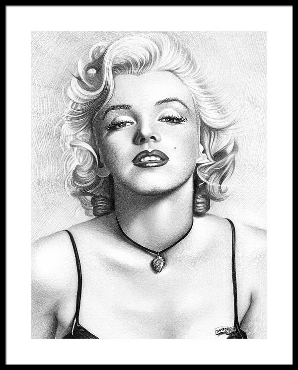 600x745 Marilyn Monroe Pencil And Charcoal Framed Print - Marilyn Monroe Drawing Pencil