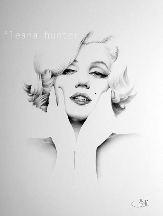 570x755 Marilyn Monroe Pencil Drawing Fine Art Signed Print Etsy - Marilyn Monroe Drawing Pencil