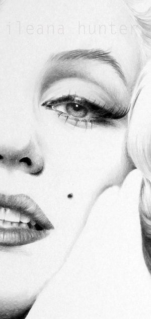 300x631 Marilyn Monroe Pencil Drawing Fine Art Signed Print - Marilyn Monroe Drawing Pencil